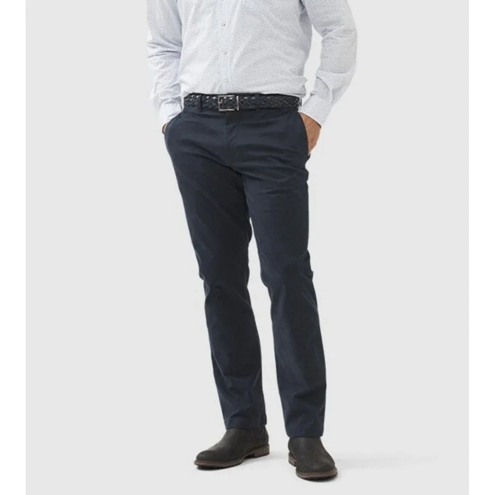 New $148 Rodd & Gunn Men's Regular Fit West Cape Pants 44x34 44 34 Navy Denim